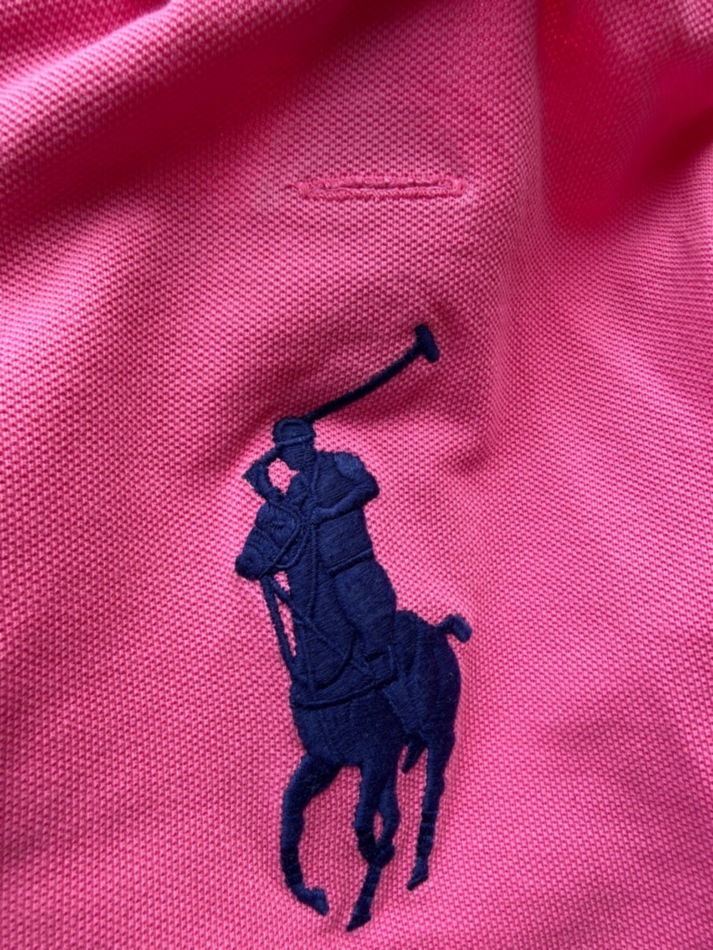 Polo by Ralph Lauren Pink Dog Polo with Navy Embroidery - Picture 4 of 5